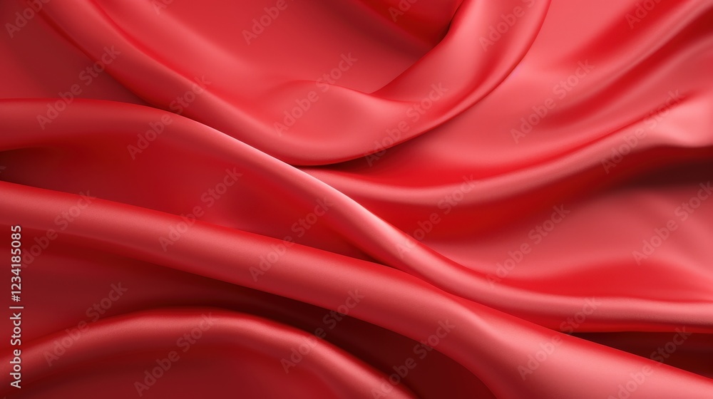 Obraz premium Elegant and Smooth Red Fabric with Soft Texture in a Blurred Composition for Creative Projects and Designs