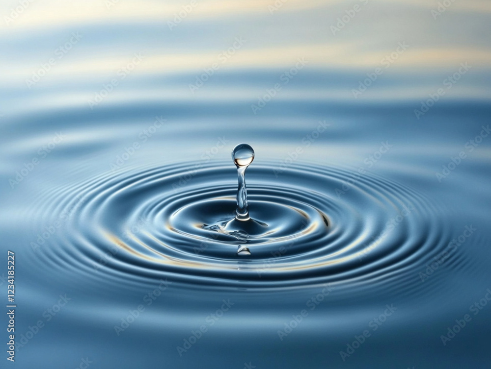 Delicate ripples spread across a serene water surface, illuminated by the fading light of day. Each droplet creates a mesmerizing pattern, inviting tranquility and reflection. Generative AI Delicate ripples spread across a serene water surface, illuminated by the fading light of day. Each droplet creates a mesmerizing pattern, inviting tranquility and reflection. Generative AI
