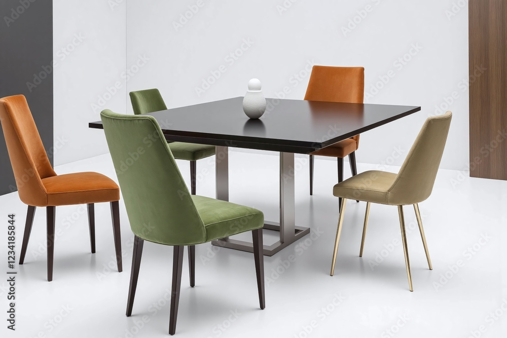 modern stylish dining room rectangular table colored chairs modern stylish dining room rectangular table colored chairs