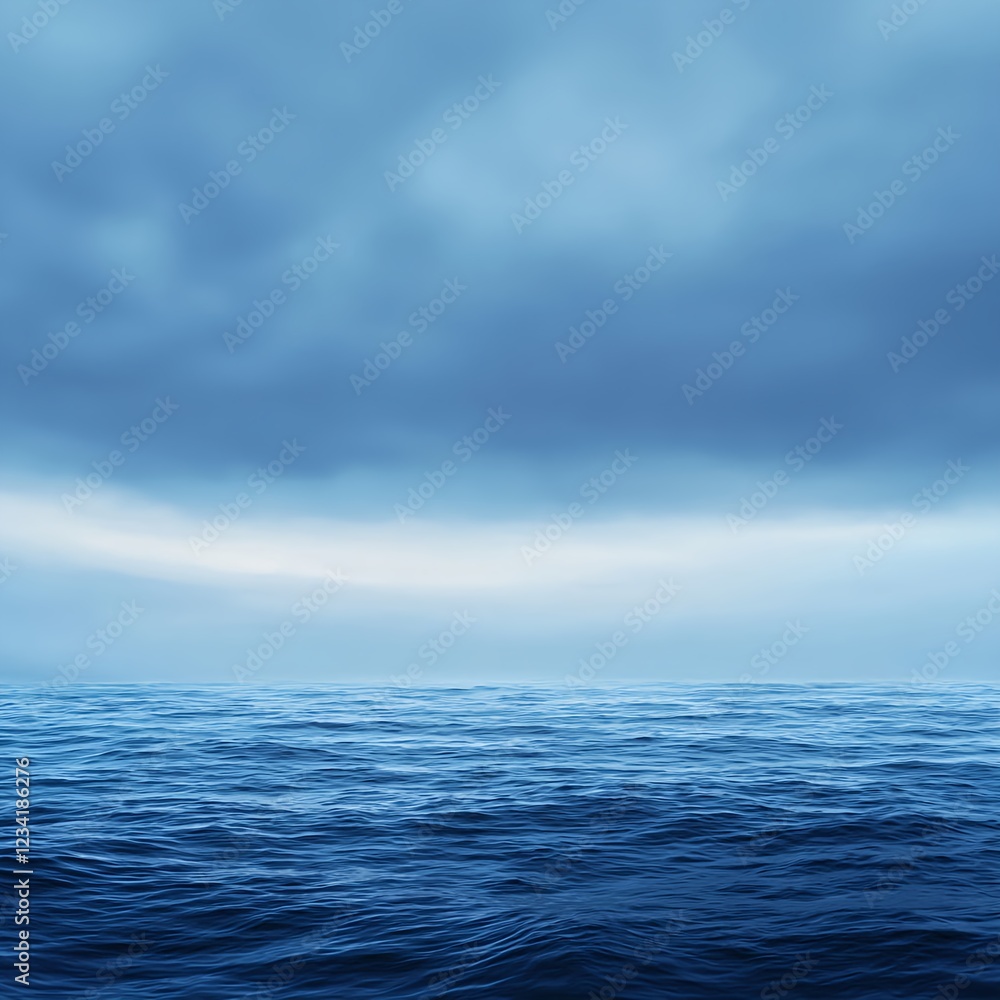 Dark Blue Ocean Under a Cloudy Sky Dark Blue Ocean Under a Cloudy Sky