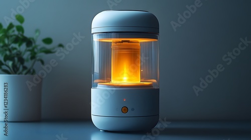 Sleek hospitalgrade infusion warmer isolated on a minimalist background designed to safely warm fluids before infusion photo