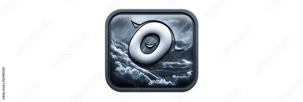 Fototapeta premium Dynamic Weather Alert Icon with Storm Imagery in Dark Grey