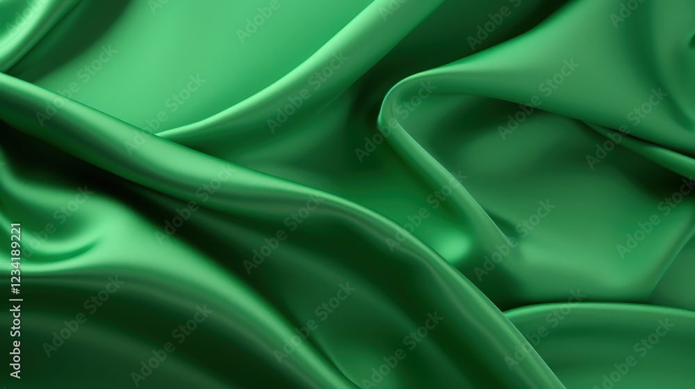 Obraz premium Close-Up View of Vibrant Green Fabric Textures Displaying Richness and Elegance Ideal for Textile Design, Fashion, and Decorative Purposes