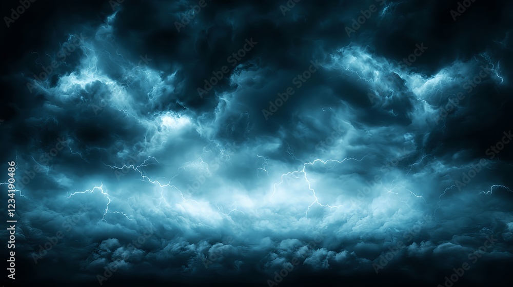 Obraz premium Dark Blue Storm Clouds at Night