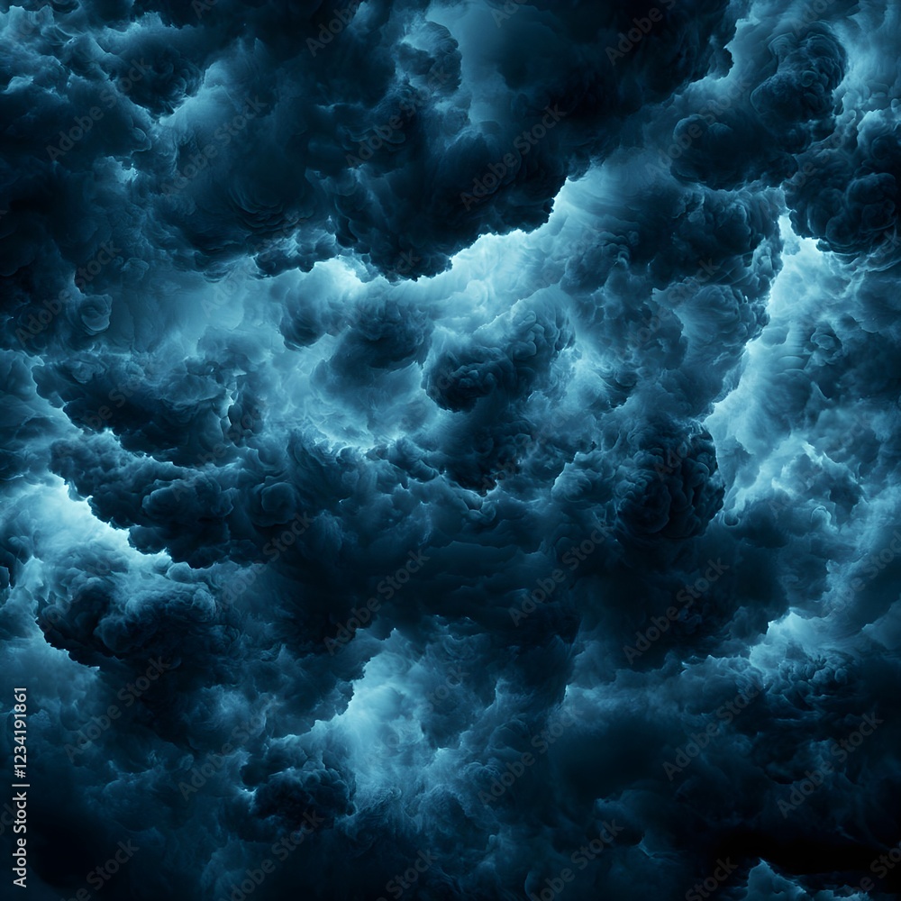 Fototapeta premium Dark Blue Storm Clouds Sky Texture