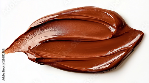 Wallpaper Mural Smooth and glossy swirl of rich dark brown chocolate spread on a clean white background. Creamy and velvety texture with a shiny reflective surface, creating a minimalist and appetizing presentation. Torontodigital.ca