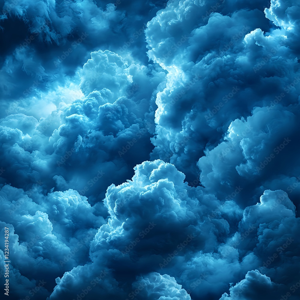 Naklejka premium Dark Blue Stormy Cloudscape