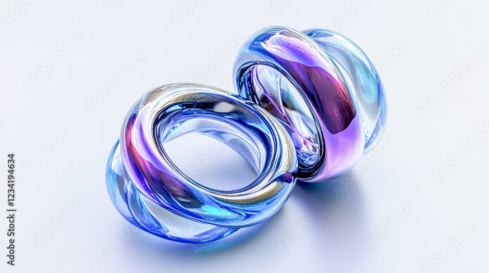 3D abstract rings in shades of blue and purple, with a modern and dynamic design 3D abstract rings in shades of blue and purple, with a modern and dynamic design