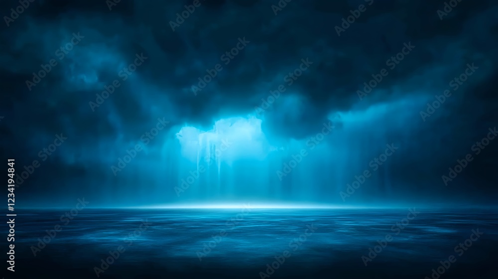 Fototapeta premium Dark Blue Stormy Night Ocean