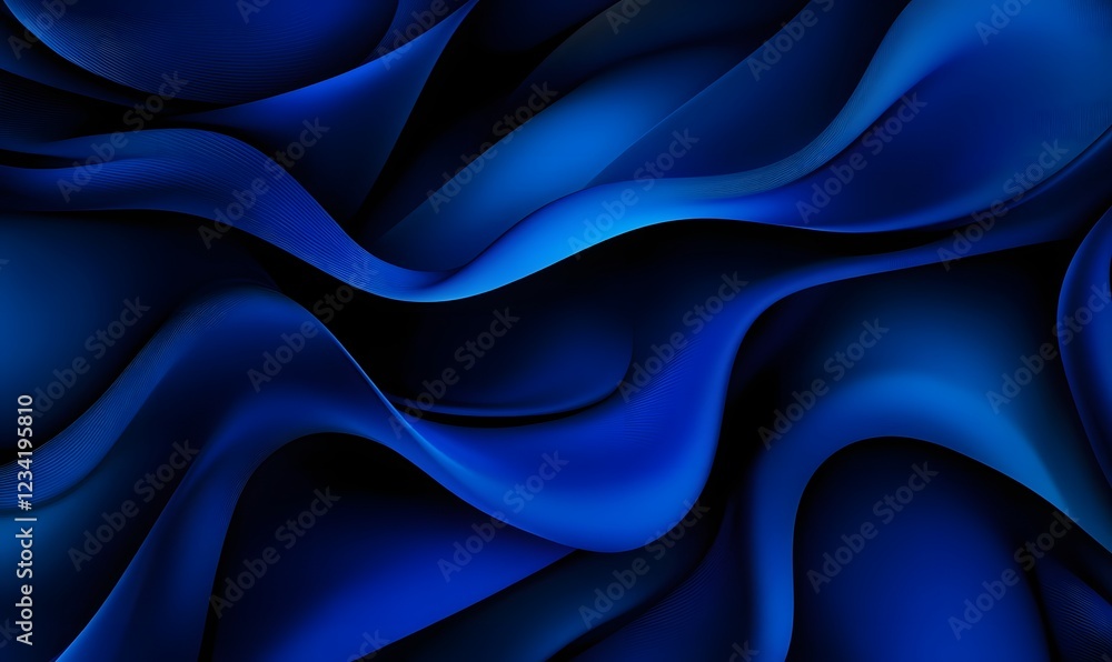 Obraz premium Abstract blue waves flowing, dynamic background, design element, website banner