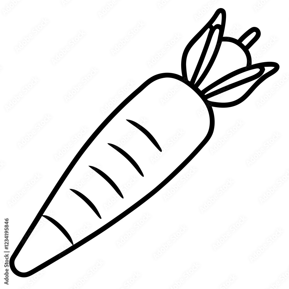 Parsnip One-Line Art Minimal Vector Illustration Parsnip One-Line Art Minimal Vector Illustration