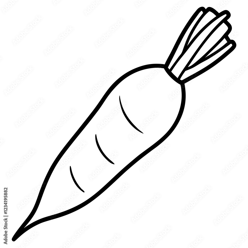 Parsnip One-Line Art Minimal Vector Illustration Parsnip One-Line Art Minimal Vector Illustration