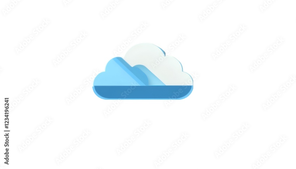 Minimalist Flat Design Cloud Icon in Serene Sky Blue Minimalist Flat Design Cloud Icon in Serene Sky Blue