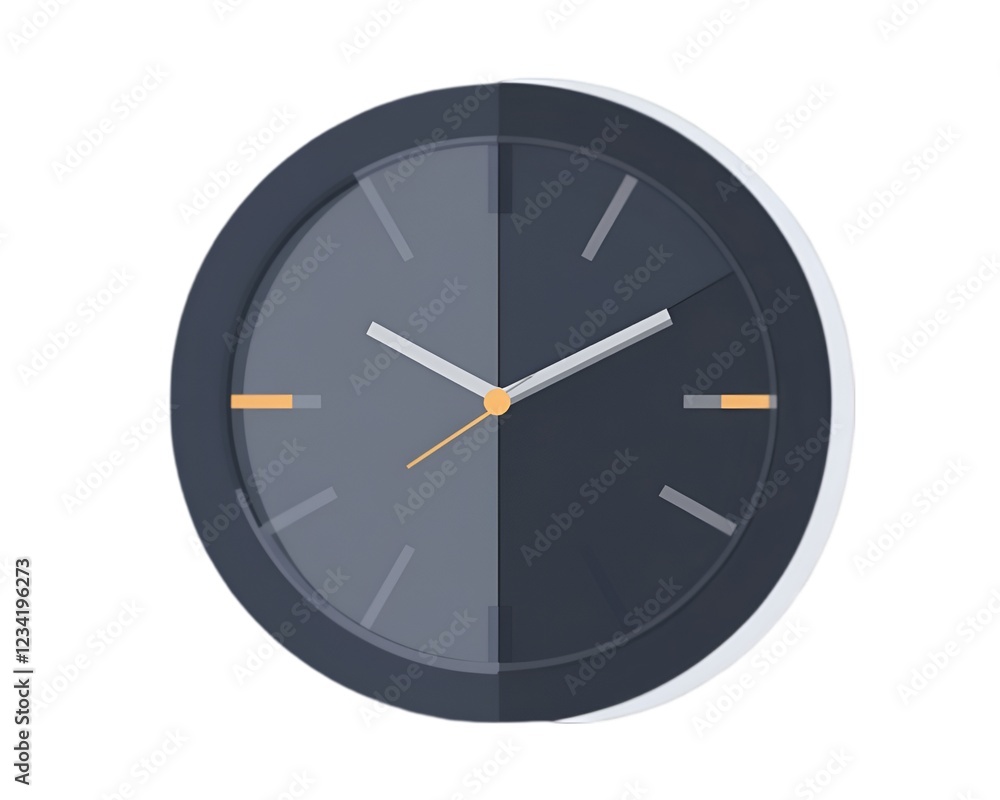 Minimalist Flat Clock Icon in Modern Gray Minimalist Flat Clock Icon in Modern Gray
