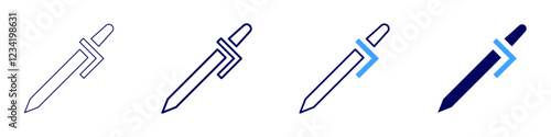 Mini pen icon in 4 different styles. Thin Line, Line, Bold, and Bold Line. Duotone style. Editable stroke