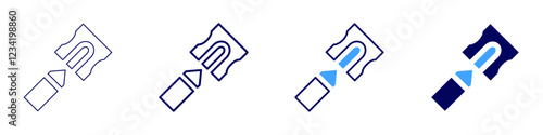 Pencil sharpener tools icon in 4 different styles. Thin Line, Line, Bold, and Bold Line. Duotone style. Editable stroke