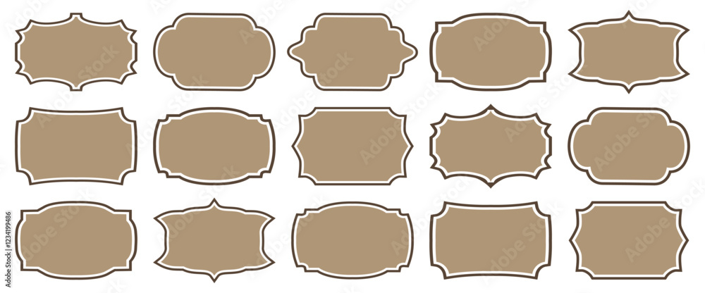 Blank Vector Label Shapes Vector. Set of Islamic frames shapes badges. Elegant luxury frame design. Vector illustration. Blank Vector Label Shapes Vector. Set of Islamic frames shapes badges. Elegant luxury frame design. Vector illustration.