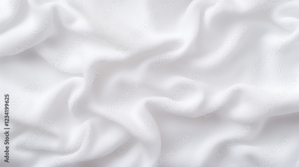 Obraz premium Soft and Smooth Clean White Towel Texture for Background or Design in High Resolution with Nice Draping and Subtle Pattern