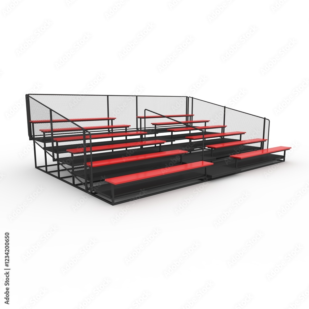 3d render Bleachers design element. Furniture 3d render Bleachers design element. Furniture