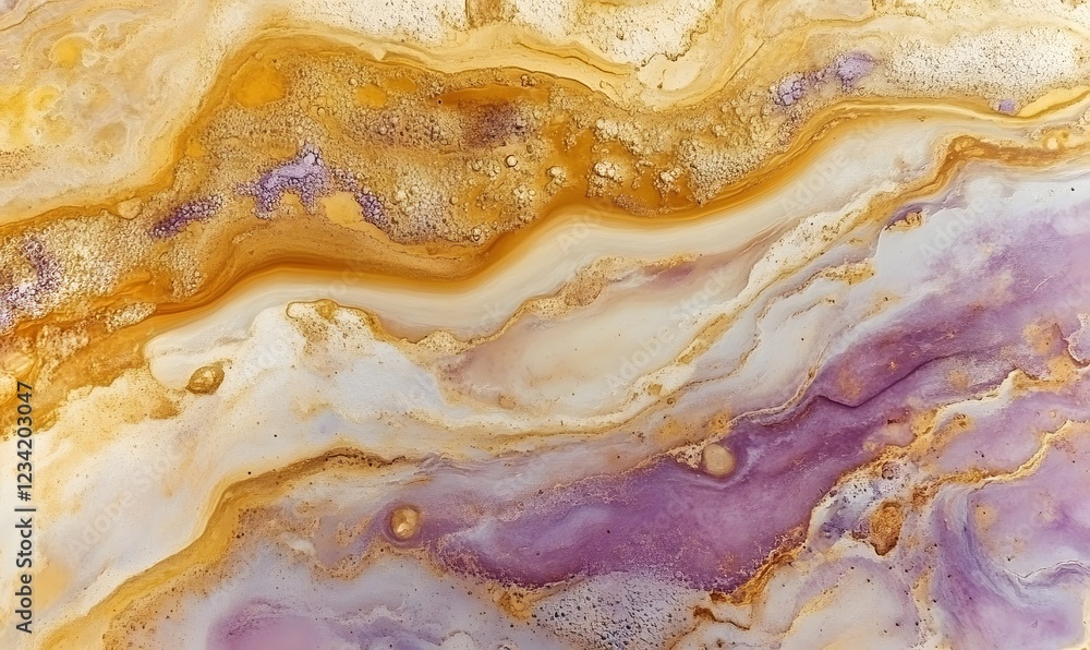 Obraz premium Abstract gold, purple, and white marble texture. Design background