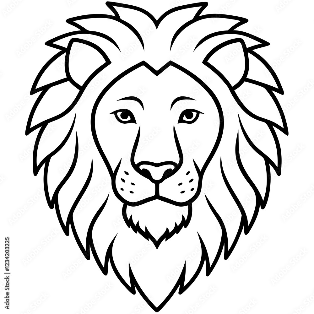 Abstract Lion Head in a Single Stroke Abstract Lion Head in a Single Stroke