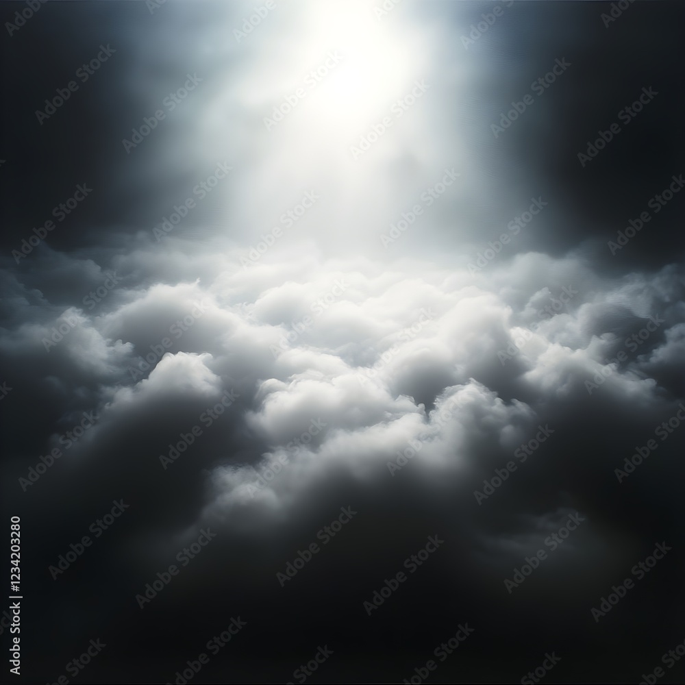 Obraz premium Dark Cloudscape with Bright Light Beam