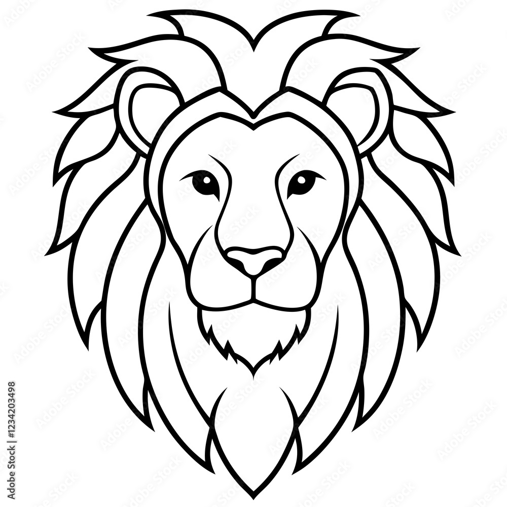 Abstract Lion Head in a Single Stroke Abstract Lion Head in a Single Stroke