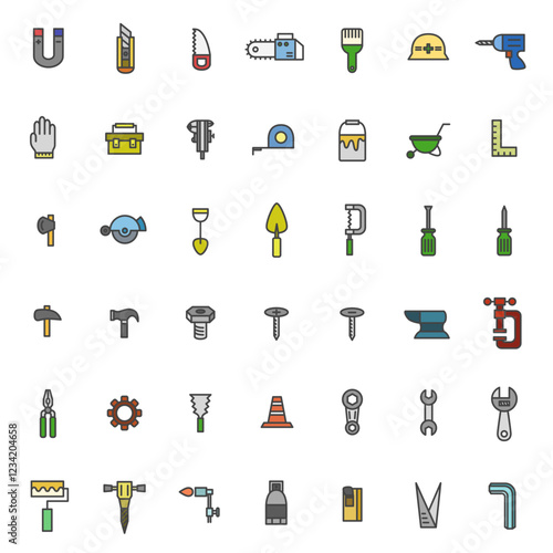 カラー工具類関連のアイコンセット