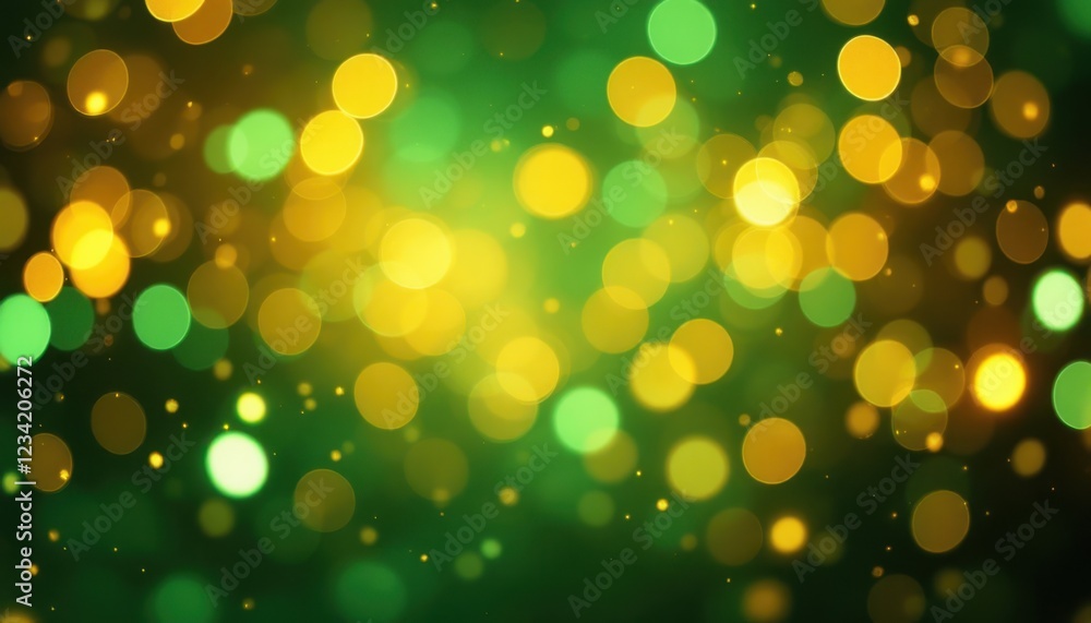 Vibrant green and yellow bokeh background with soft light effects Vibrant green and yellow bokeh background with soft light effects