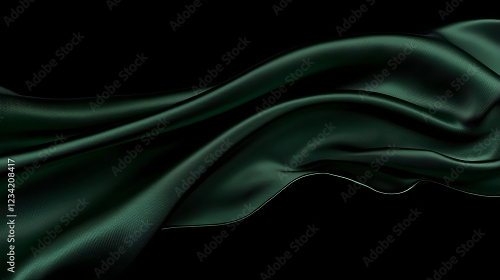 Obraz premium Dark Green Silk Fabric Drape
