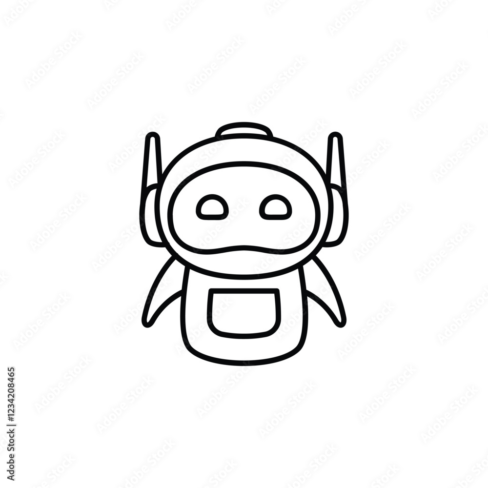 Robot icon vector illustration on white background Robot icon vector illustration on white background