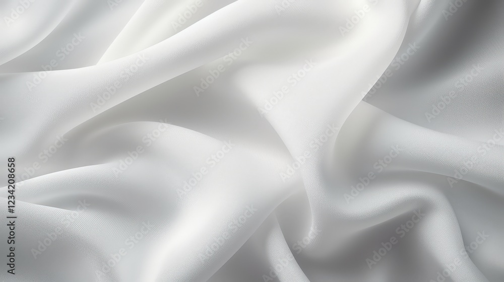 Obraz premium Soft White Nonwoven Fabric Texture with Smooth Draping and Elegant Appearance Ideal for Backgrounds and Textiles