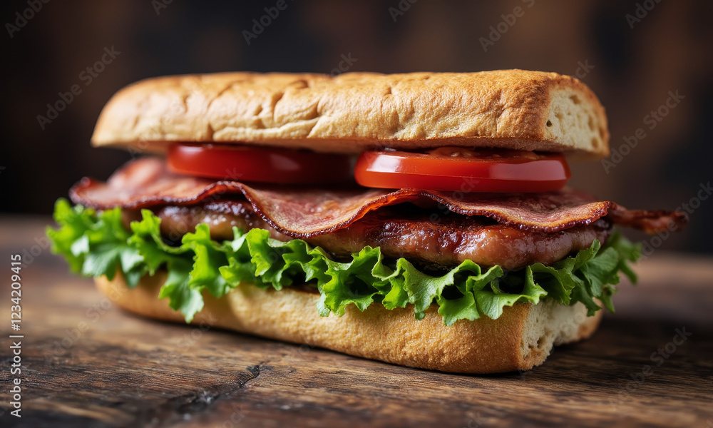 BLT Sandwich with Crispy Bacon, Lettuce, and Tomato BLT Sandwich with Crispy Bacon, Lettuce, and Tomato