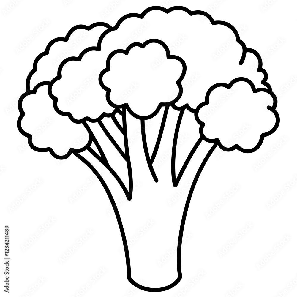 Broccolini Outline Sleek Vector Art Broccolini Outline Sleek Vector Art