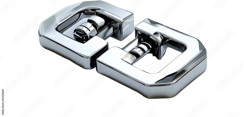 Ultra-Realistic Flat Design Lock Icon in Polished Silver Ultra-Realistic Flat Design Lock Icon in Polished Silver