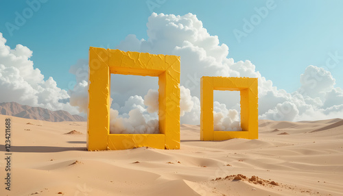the yellow square portals on sunny day.
