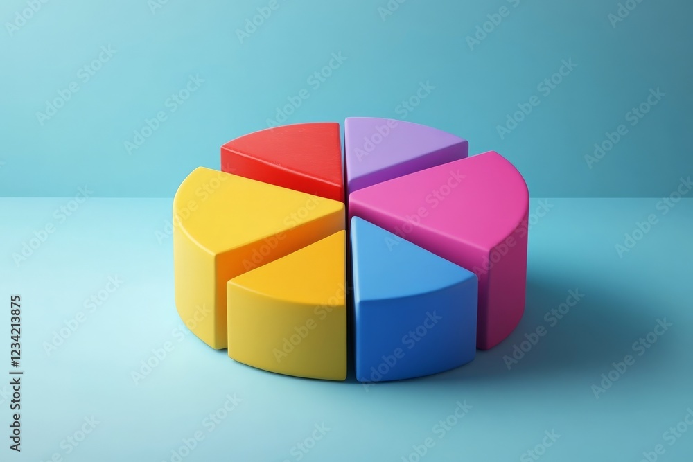 Colorful geometric shapes arranged in a circular pattern on a blue background for educational playtime activities Colorful geometric shapes arranged in a circular pattern on a blue background for educational playtime activities