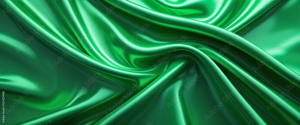 Fototapeta premium Green silky glowing color background