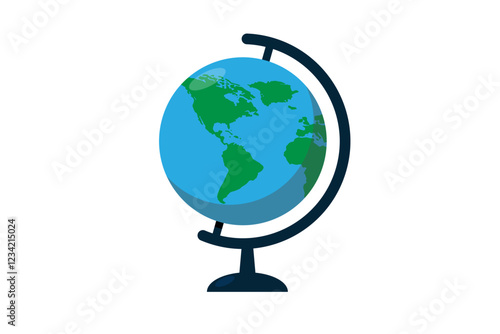 Earth globe world vector icon. Travel globus cartoon simple illustration geography table desk globe isolated icon.