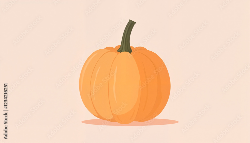 Obraz premium Orange pumpkin on light background