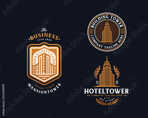 Royal luxury Real Estate building house logo template for business