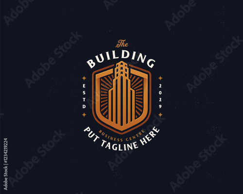 Royal luxury Real Estate building house logo template for business