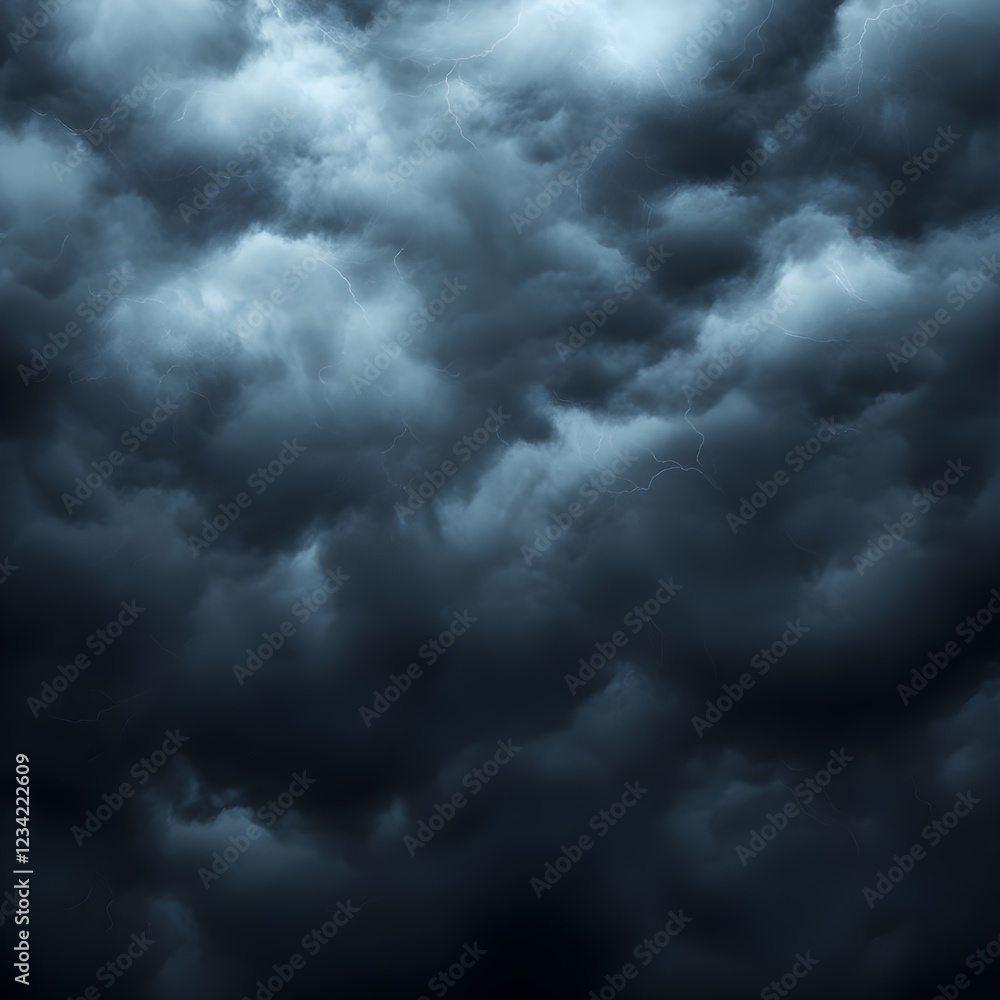 Obraz premium Dark Storm Clouds with Lightning