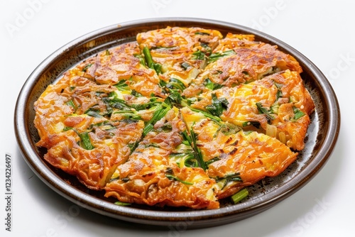 Korean Haemul Pajeon frittata seafood meat. photo