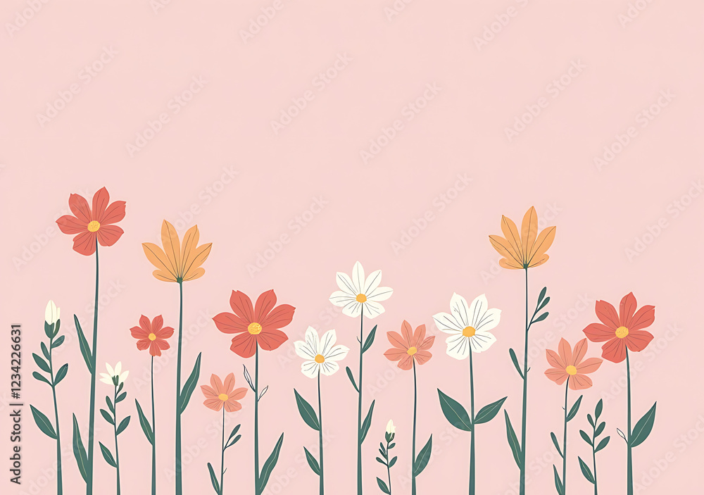 flowers soft pink background add vibrancy scene visually appealing gaze upon flowers soft pink background add vibrancy scene visually appealing gaze upon