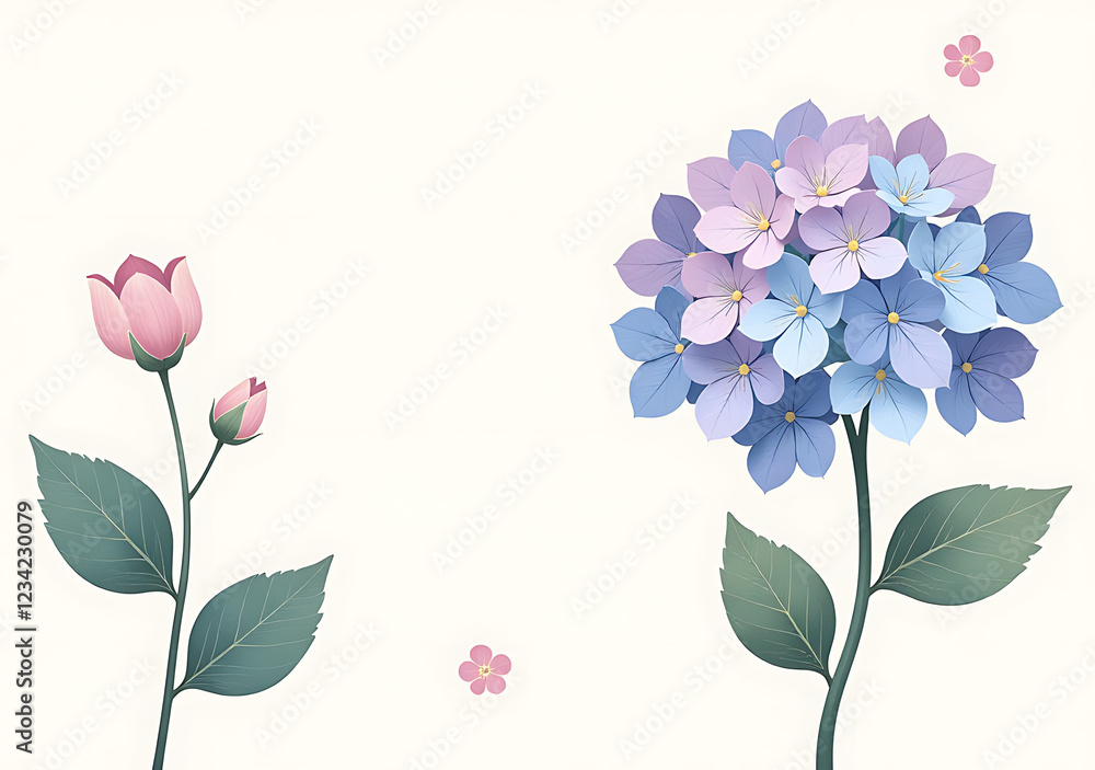 hydrangea vector invitation beautiful wedding day celebration friends hydrangea vector invitation beautiful wedding day celebration friends