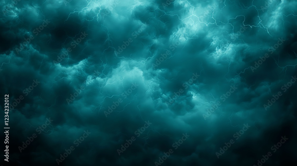 Obraz premium Dark Teal Storm Clouds at Night