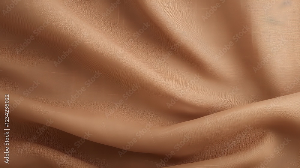 Fototapeta premium Soft Brown Linen Fabric Background for Textiles, Design Projects, and Crafting with Elegant Drapery and Subtle Texture