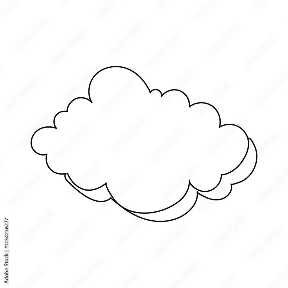 One continuous line drawing of Sky clouds white. Clouds concept. Doodle vector illustration in simple, One continuous line drawing of Sky clouds white. Clouds concept. Doodle vector illustration in simple,