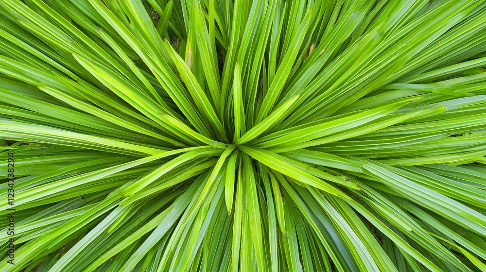 Vibrant Green Leaves in Radial Pattern Showcasing Natural Beauty Vibrant Green Leaves in Radial Pattern Showcasing Natural Beauty